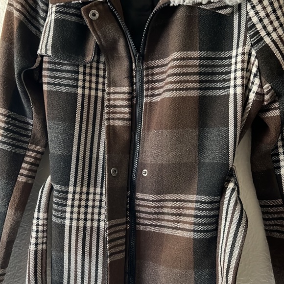 NWOT Women’s Jack by BB Dakota Brown Plaid Coat - Picture 6 of 9